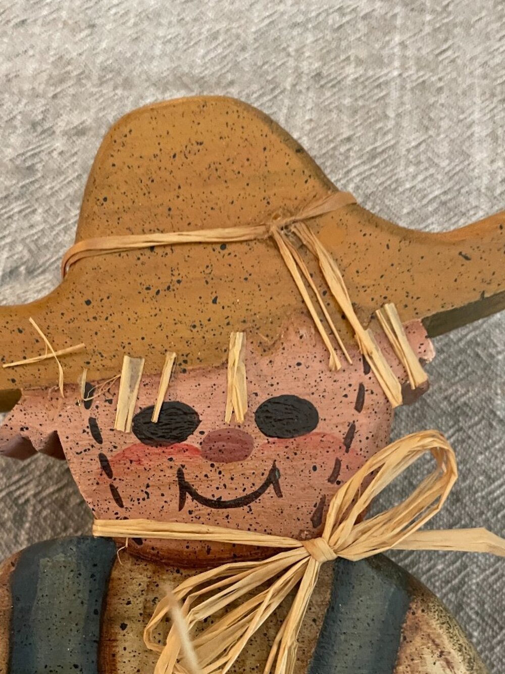 Scarecrow Handmade Jointed Wooden Whimsical Figurine Cottagecore Vintage! - Picture 3 of 5